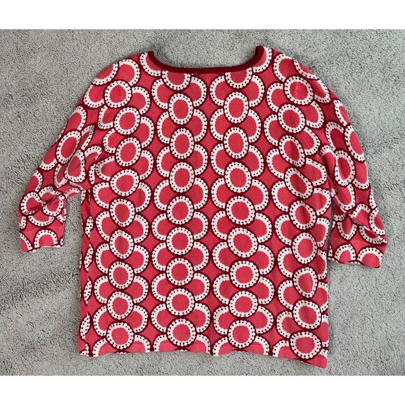 Isaac Mizrahi Live! Womens Red/White Geometric Button Front Cardigan Sweater 1X - Picture 12 of 13